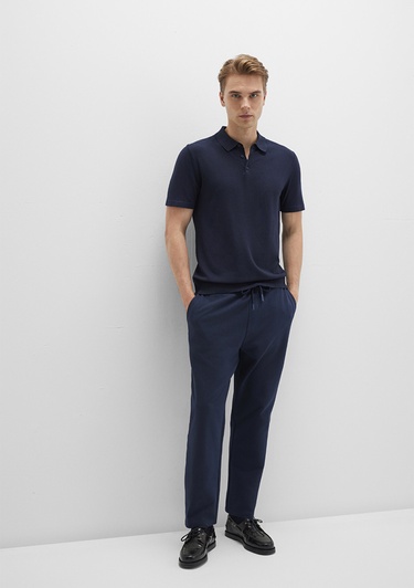  Mavi Lacivert Örme Pantolon 0010521-70490