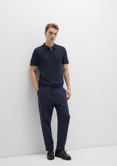  Mavi Lacivert Örme Pantolon 0010521-70490