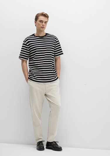  Mavi Bej Örme Pantolon 0010521-70144