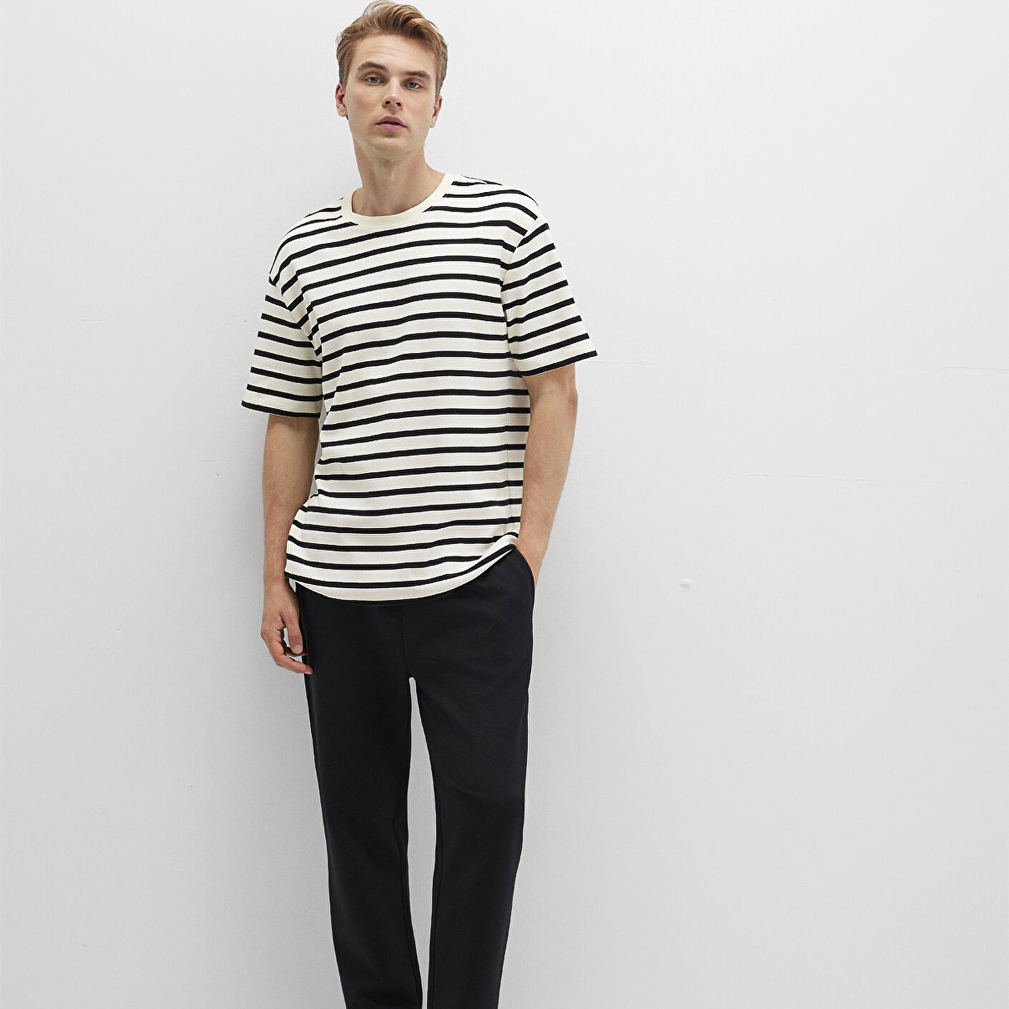 Mavi Siyah Örme Pantolon 0010521-900