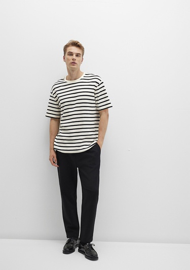  Mavi Siyah Örme Pantolon 0010521-900