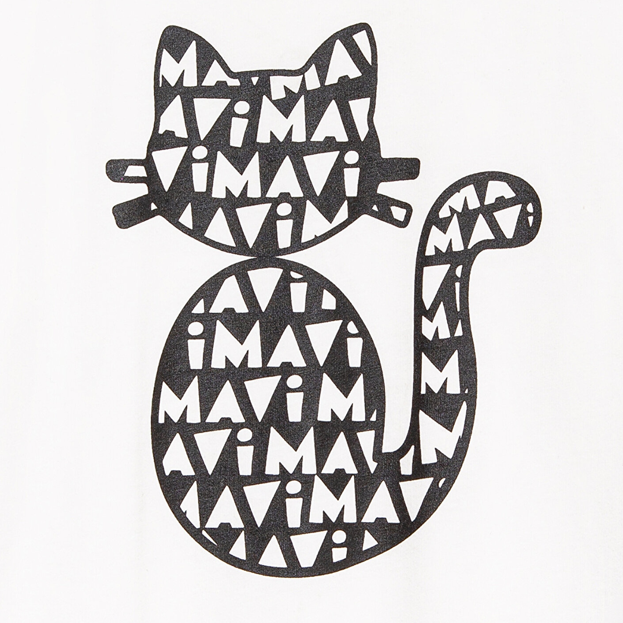 Mavi Kedi Baskılı Ekru Tişört Loose Fit / Bol Rahat Kesim 7610360-70057