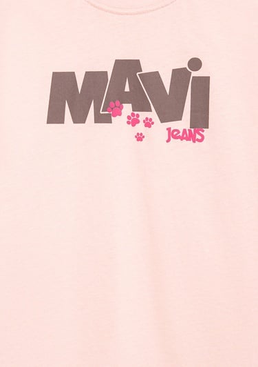  Mavi Mavi Pati Baskılı Pembe Tişört Loose Fit / Bol Rahat Kesim 7610361-90974