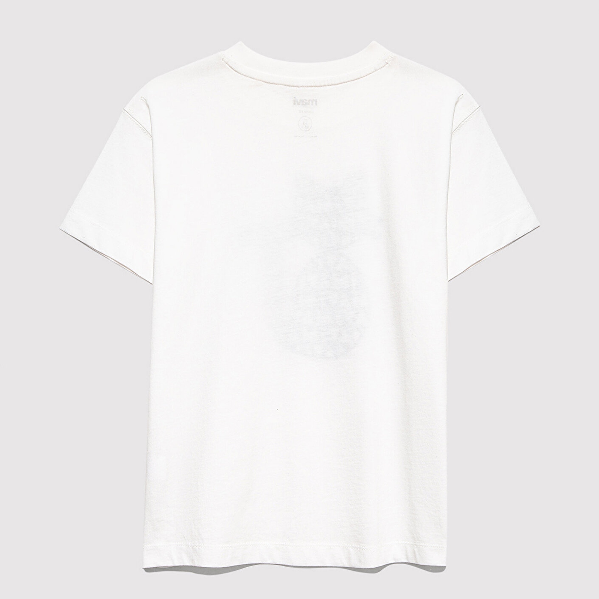 Mavi Kedi Baskılı Ekru Tişört Loose Fit / Bol Rahat Kesim 7610360-70057