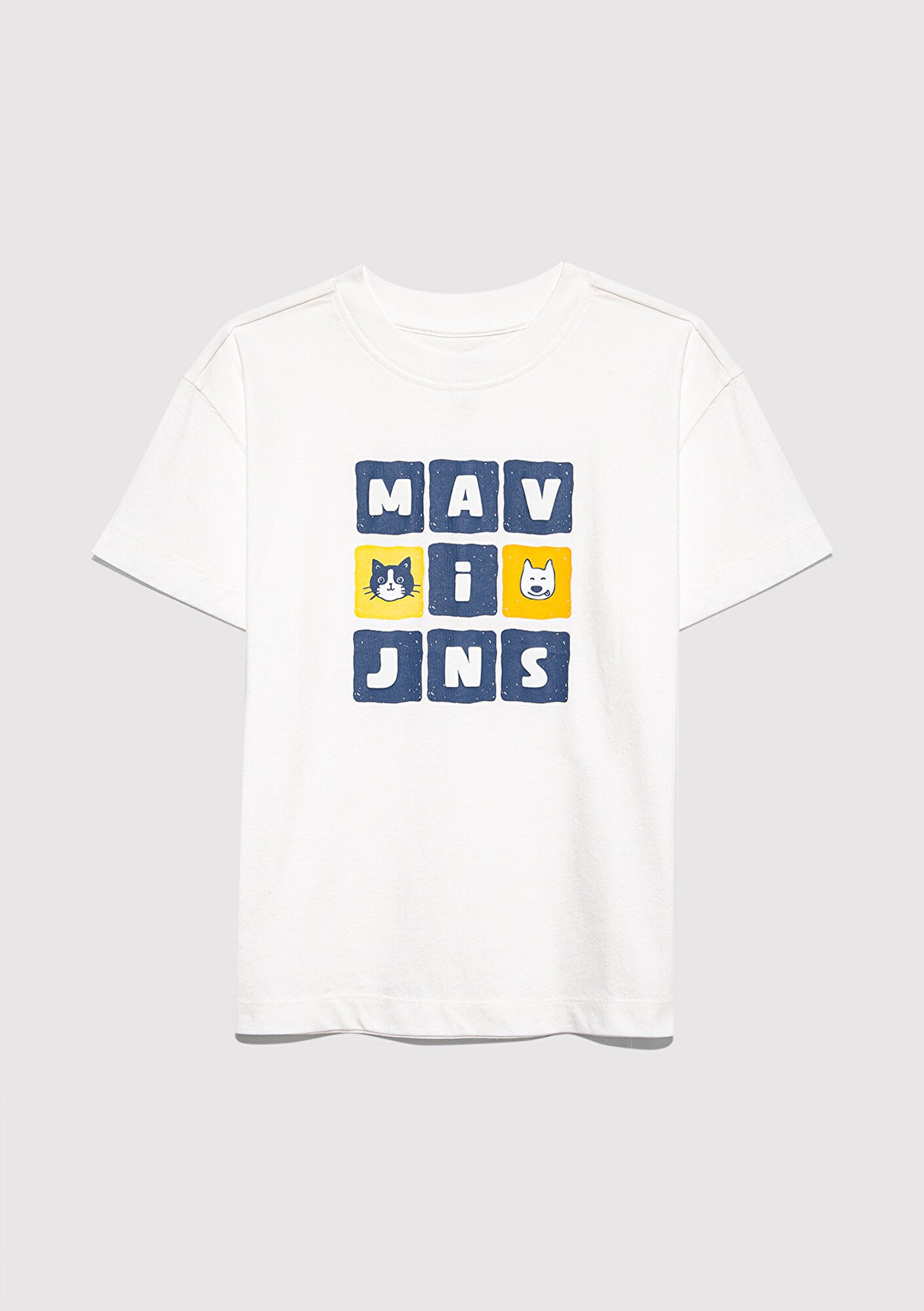  Mavi Mavi Jeans Baskılı Beyaz Tişört Loose Fit / Bol Rahat Kesim 7610366-70057