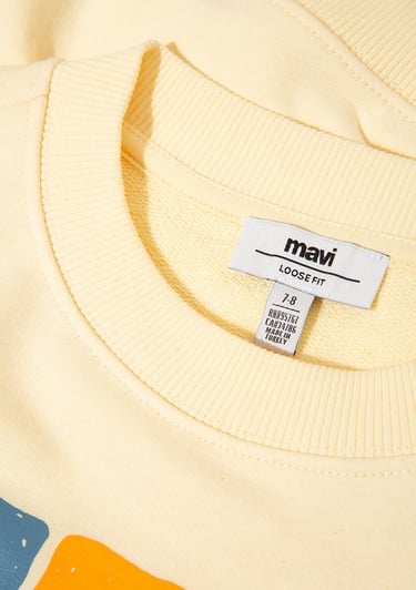  Mavi Mavi Baskılı Sarı Sweatshirt 7S10127-84571