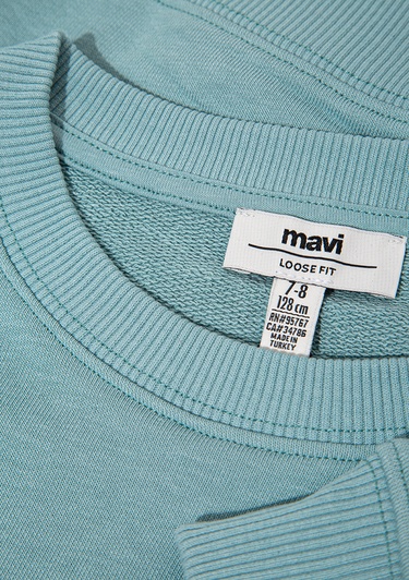  Mavi Mavi Logo Baskılı Mavi Sweatshirt 7S10126-71748