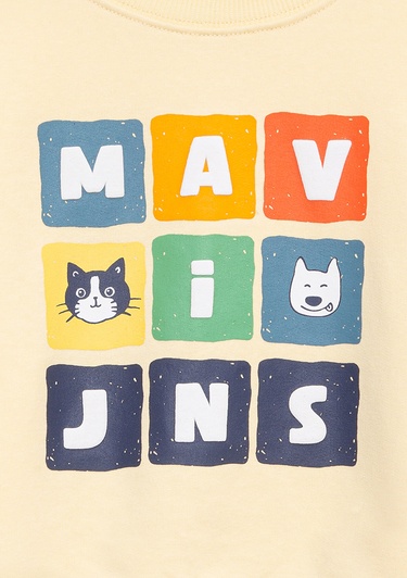  Mavi Mavi Baskılı Sarı Sweatshirt 7S10127-84571