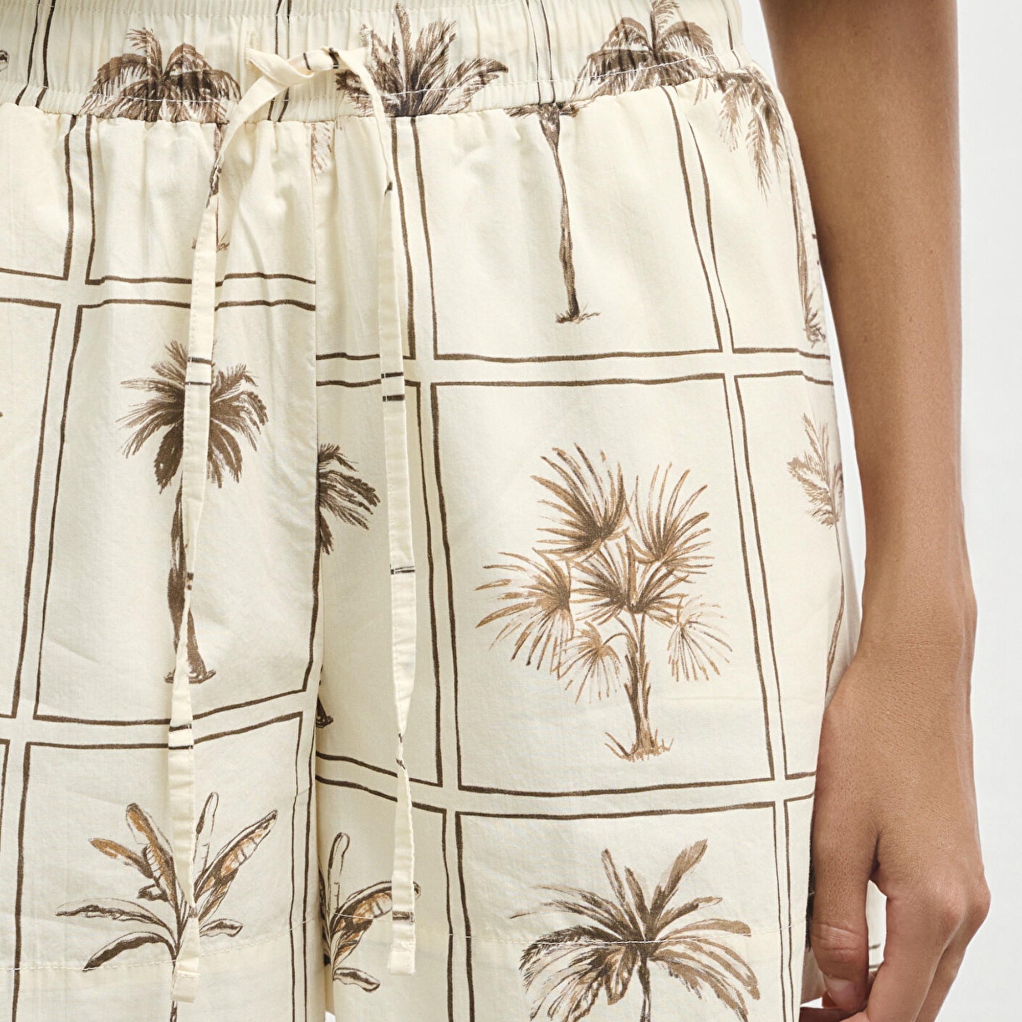 Mavi Palmiye Baskılı Şort 1410232-91116