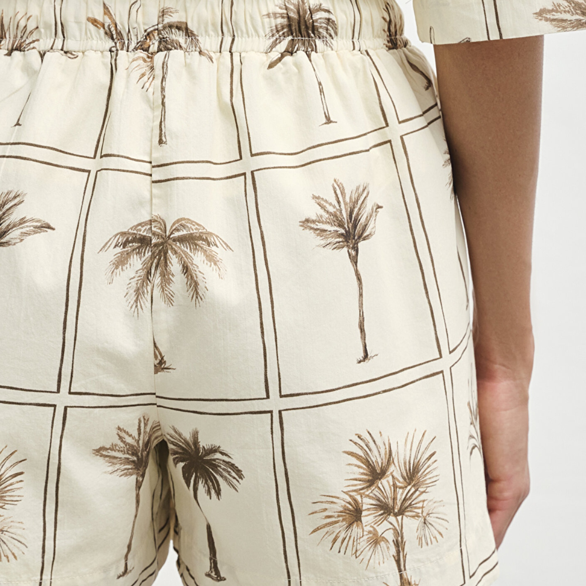 Mavi Palmiye Baskılı Şort 1410232-91116