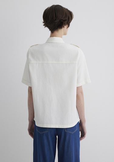  Mavi Ekru Gömlek Loose Fit / Bol Rahat Kesim 1211266-70057