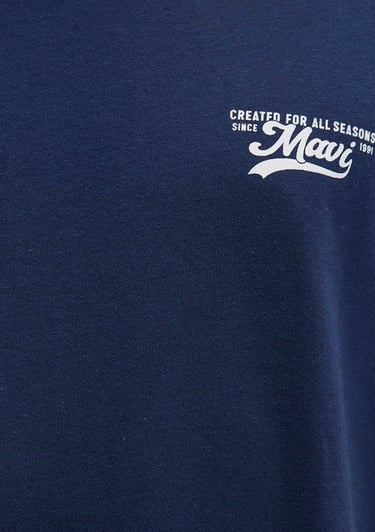  Mavi Mavi Baskılı Lacivert Tişört Loose Fit / Bol Rahat Kesim 0612840-70497