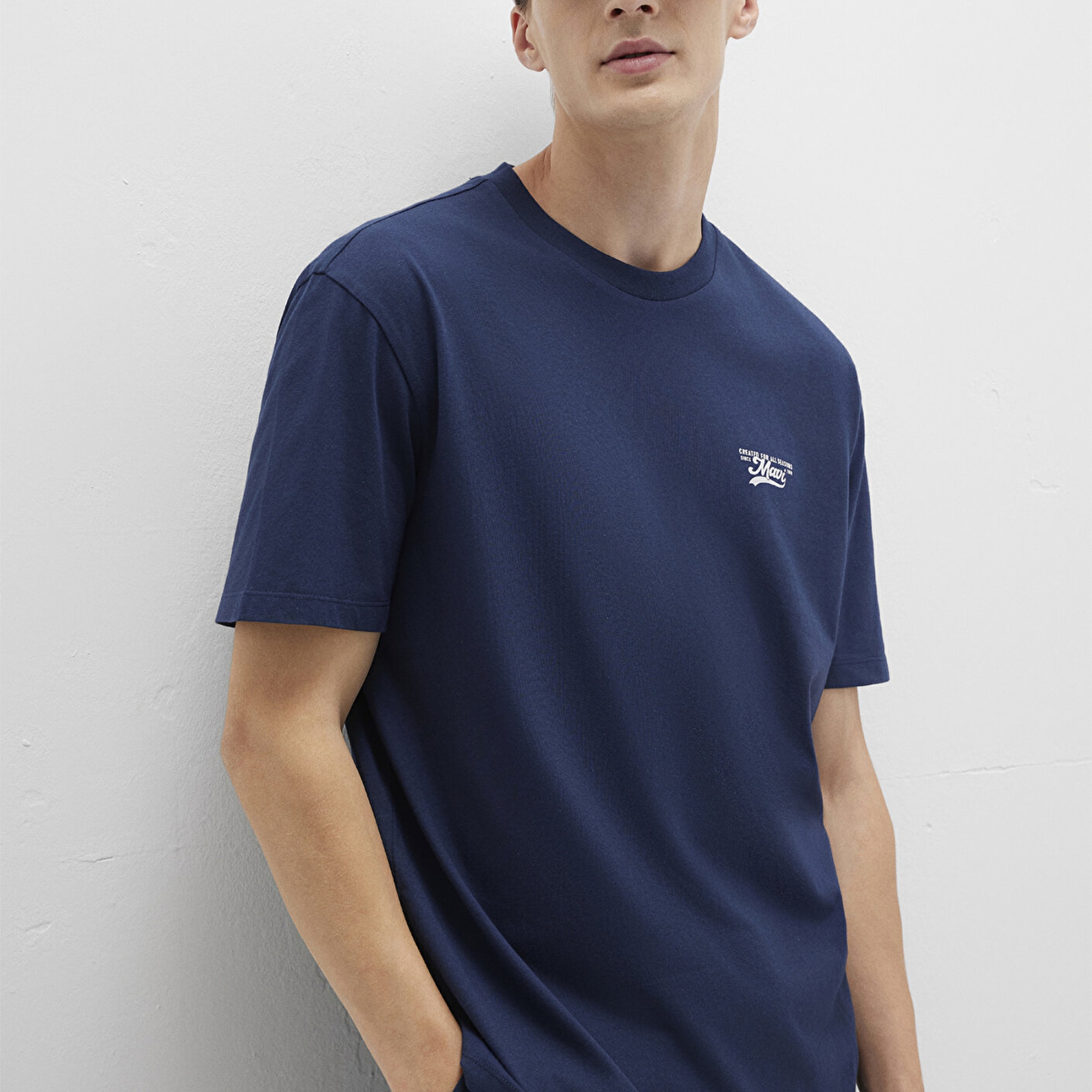 Mavi Mavi Baskılı Lacivert Tişört Loose Fit / Bol Rahat Kesim 0612840-70497