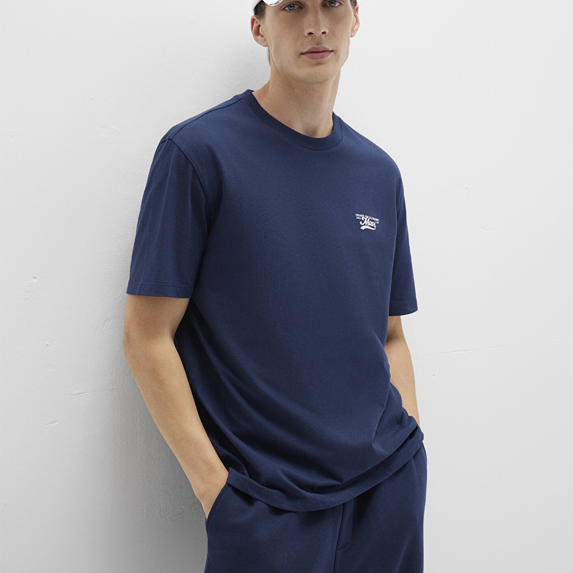 Mavi Mavi Baskılı Lacivert Tişört Loose Fit / Bol Rahat Kesim 0612840-70497