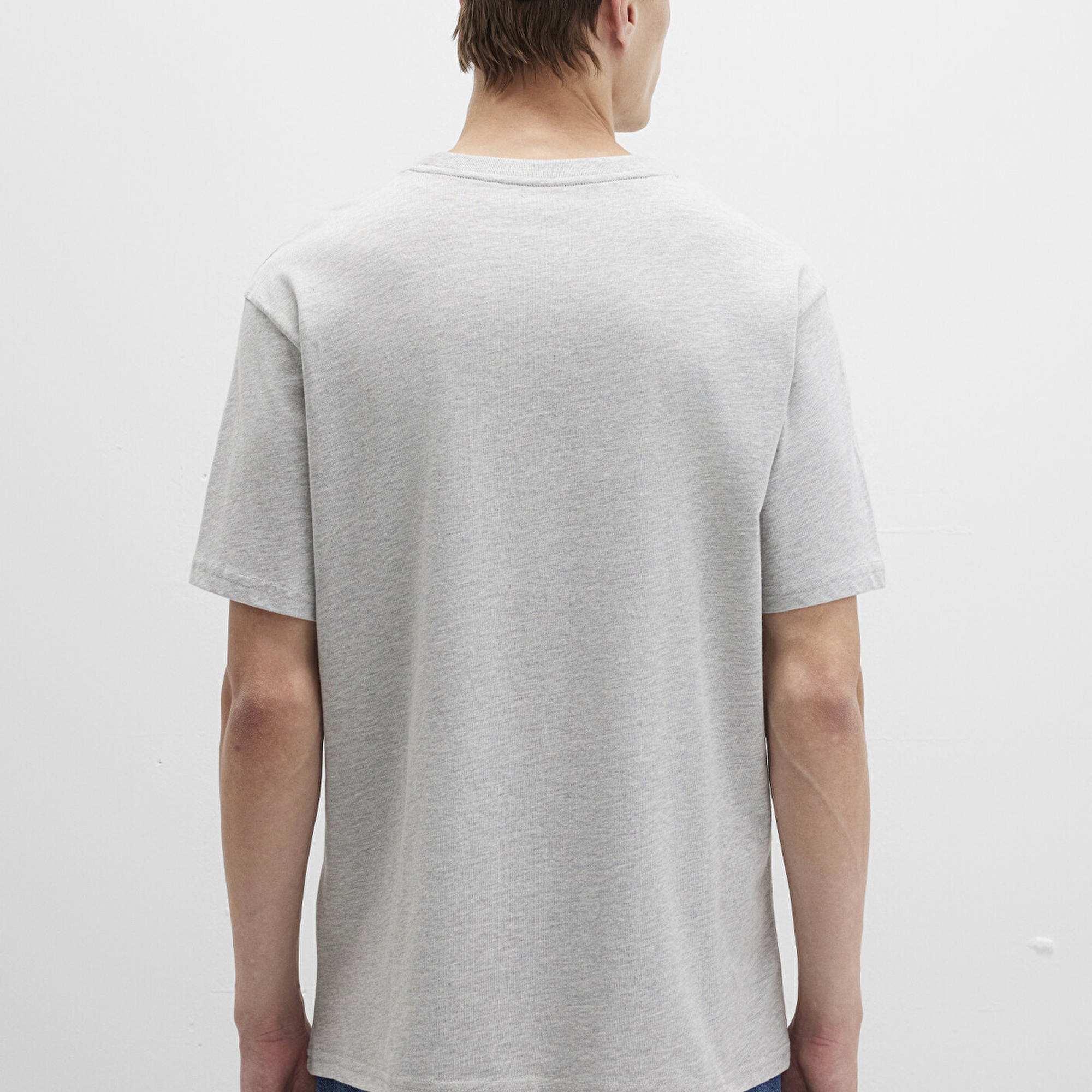 Mavi Mavi Logo Baskılı Gri Tişört Loose Fit / Bol Rahat Kesim 0613023-80018