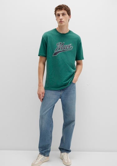  Mavi Mavi Logo Baskılı Yeşil Tişört Loose Fit / Bol Rahat Kesim 0613023-71874