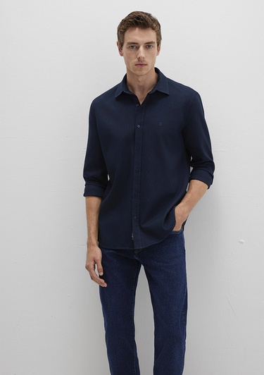  Mavi Lacivert Gömlek Slim Fit / Dar Kesim 0211656-80872