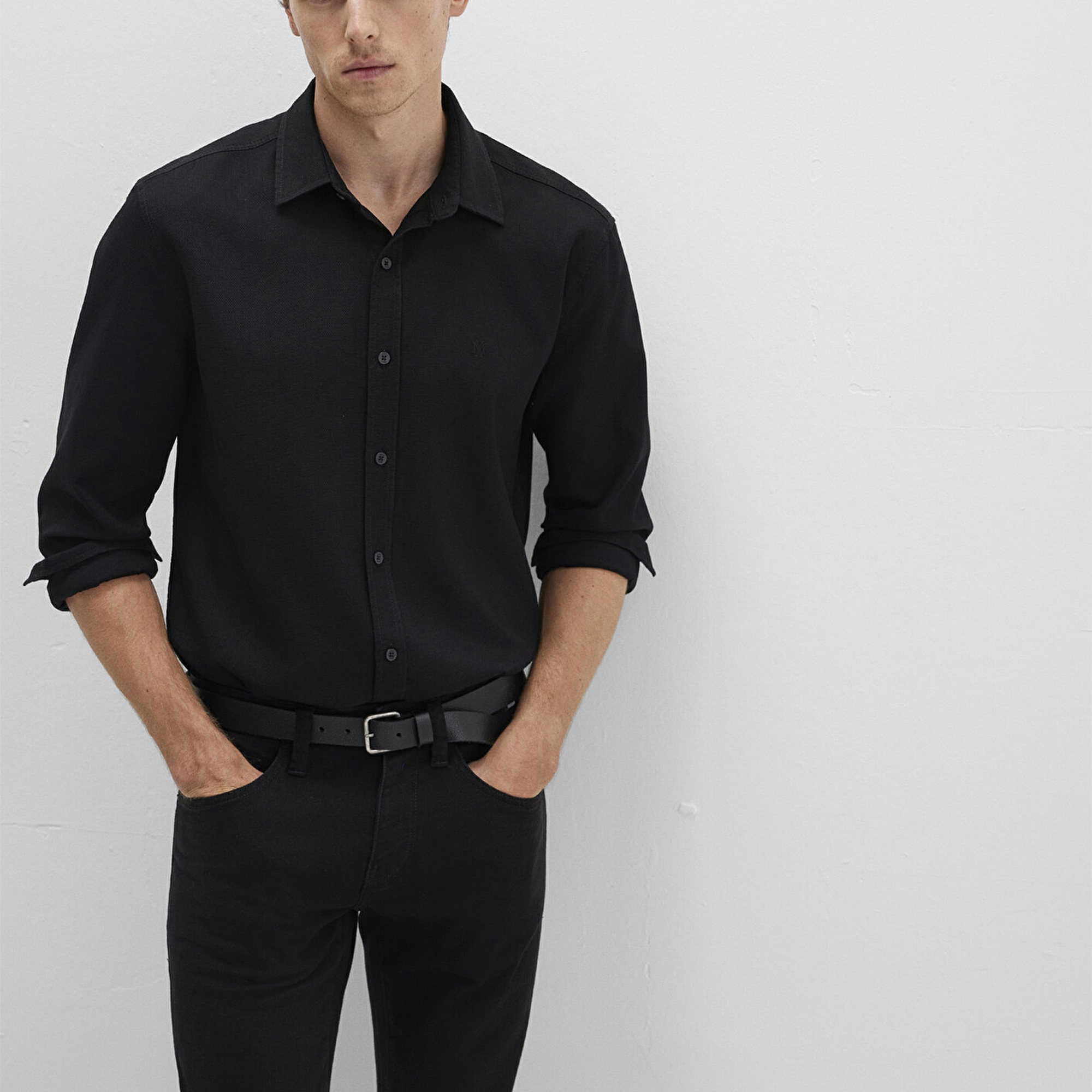 Mavi Siyah Gömlek Slim Fit / Dar Kesim 0211656-900