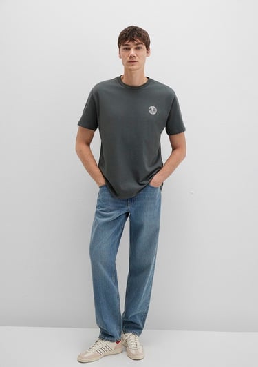  Mavi Mavi Logo Baskılı Yeşil Tişört Loose Fit / Bol Rahat Kesim 0613014-71598