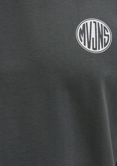  Mavi Mavi Logo Baskılı Yeşil Tişört Loose Fit / Bol Rahat Kesim 0613014-71598