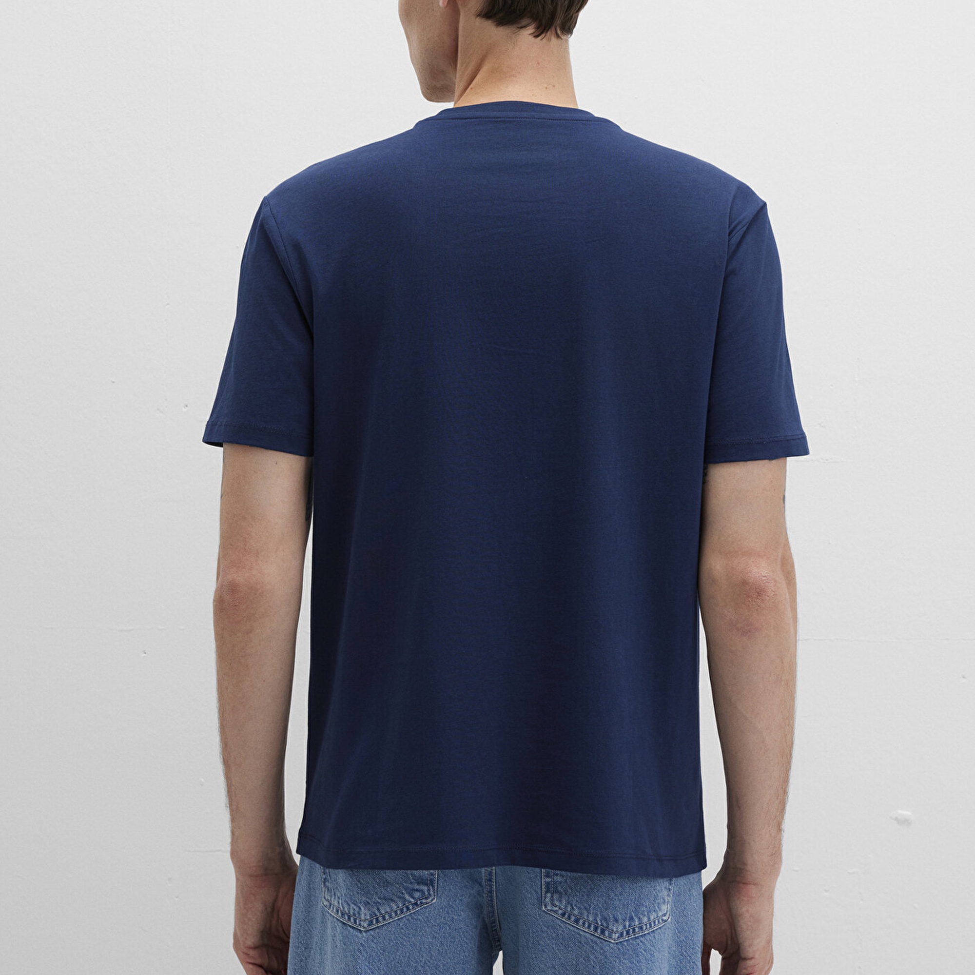 Mavi Mavi Logo Baskılı Lacivert Tişört Loose Fit / Bol Rahat Kesim 0613014-70497