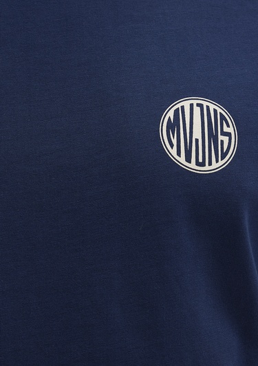  Mavi Mavi Logo Baskılı Lacivert Tişört Loose Fit / Bol Rahat Kesim 0613014-70497