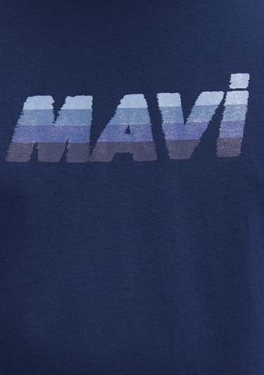  Mavi Mavi Baskılı Lacivert Tişört Loose Fit / Bol Rahat Kesim 0612904-89353