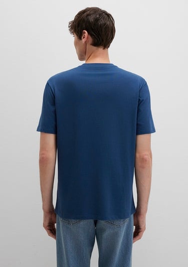  Mavi MJ Logo Baskılı Lacivert Tişört Loose Fit / Bol Rahat Kesim 0612839-89287