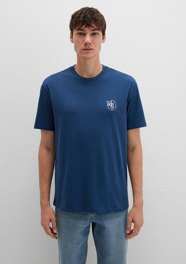  Mavi MJ Logo Baskılı Lacivert Tişört Loose Fit / Bol Rahat Kesim 0612839-89287