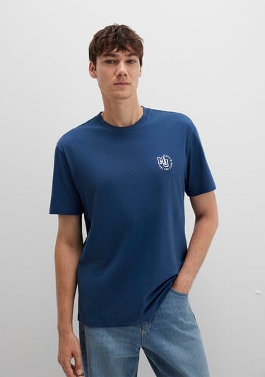  Mavi MJ Logo Baskılı Lacivert Tişört Loose Fit / Bol Rahat Kesim 0612839-89287