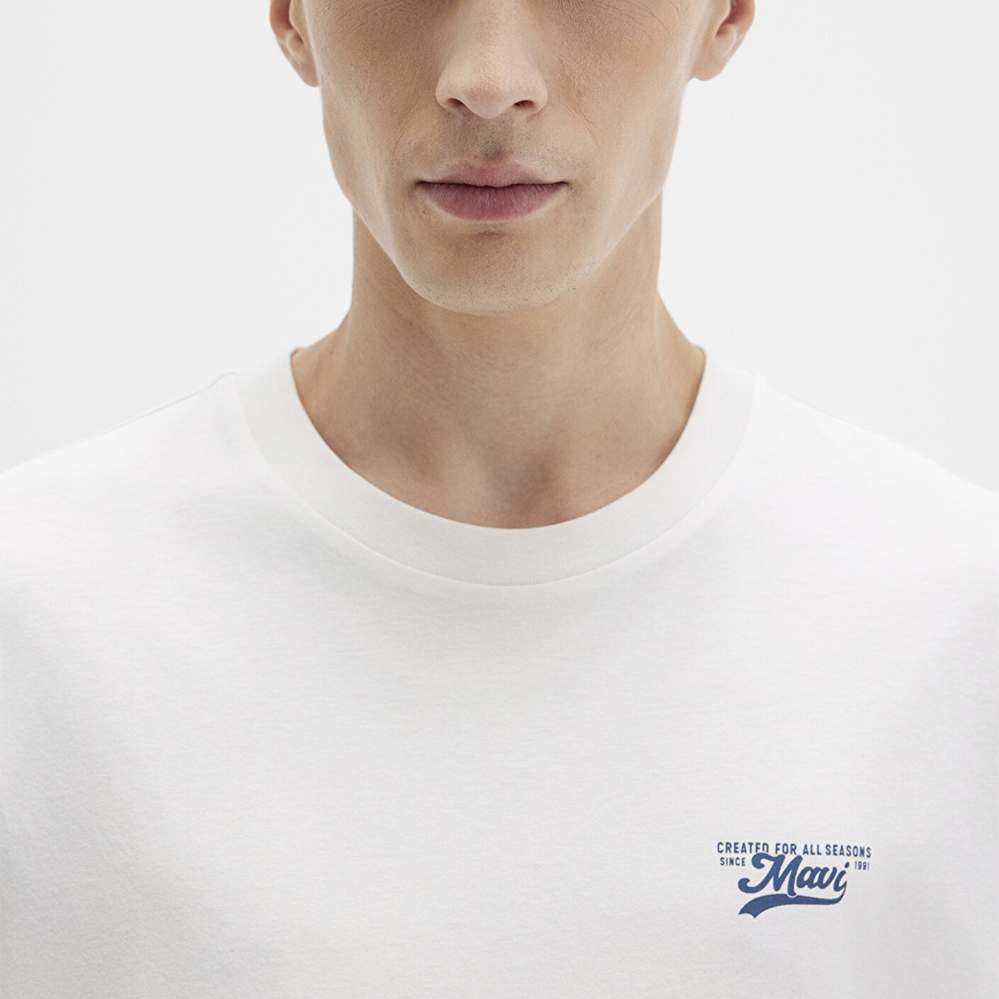 Mavi Mavi Baskılı Ekru Tişört Loose Fit / Bol Rahat Kesim 0612840-70057