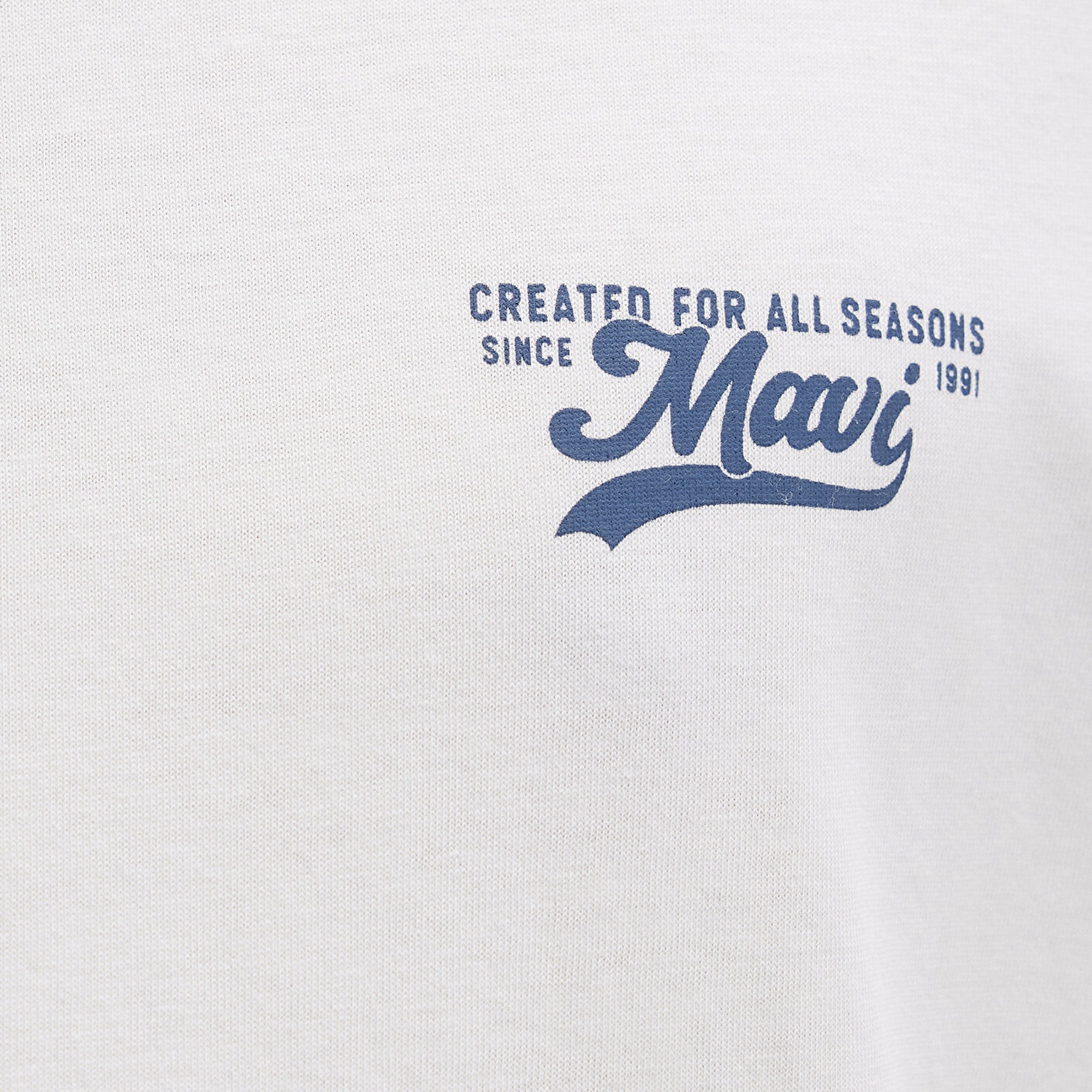 Mavi Mavi Baskılı Ekru Tişört Loose Fit / Bol Rahat Kesim 0612840-70057