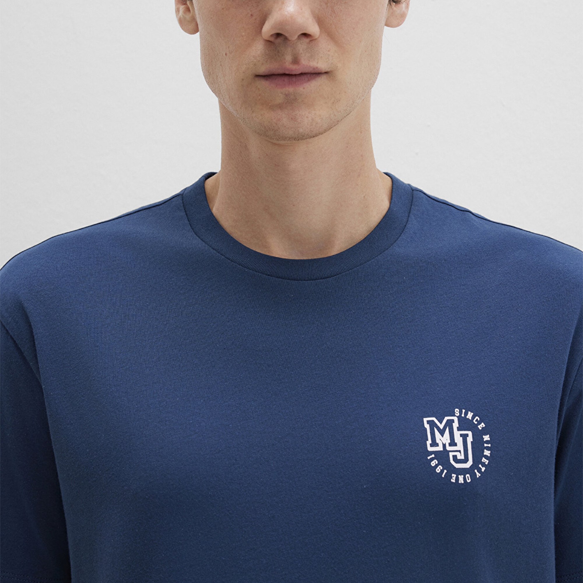 Mavi MJ Logo Baskılı Lacivert Tişört Loose Fit / Bol Rahat Kesim 0612839-89287