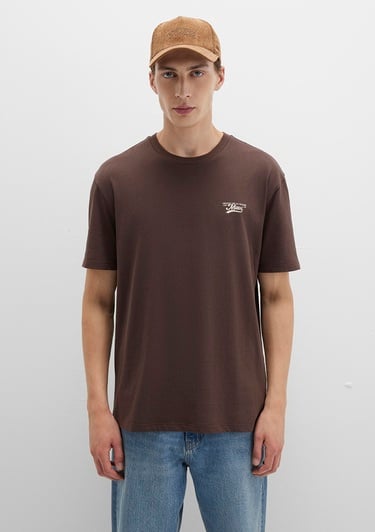  Mavi Mavi Baskılı Kahverengi Tişört Loose Fit / Bol Rahat Kesim 0612840-88067
