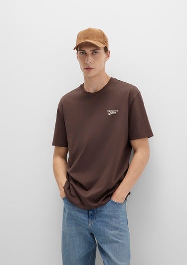  Mavi Mavi Baskılı Kahverengi Tişört Loose Fit / Bol Rahat Kesim 0612840-88067