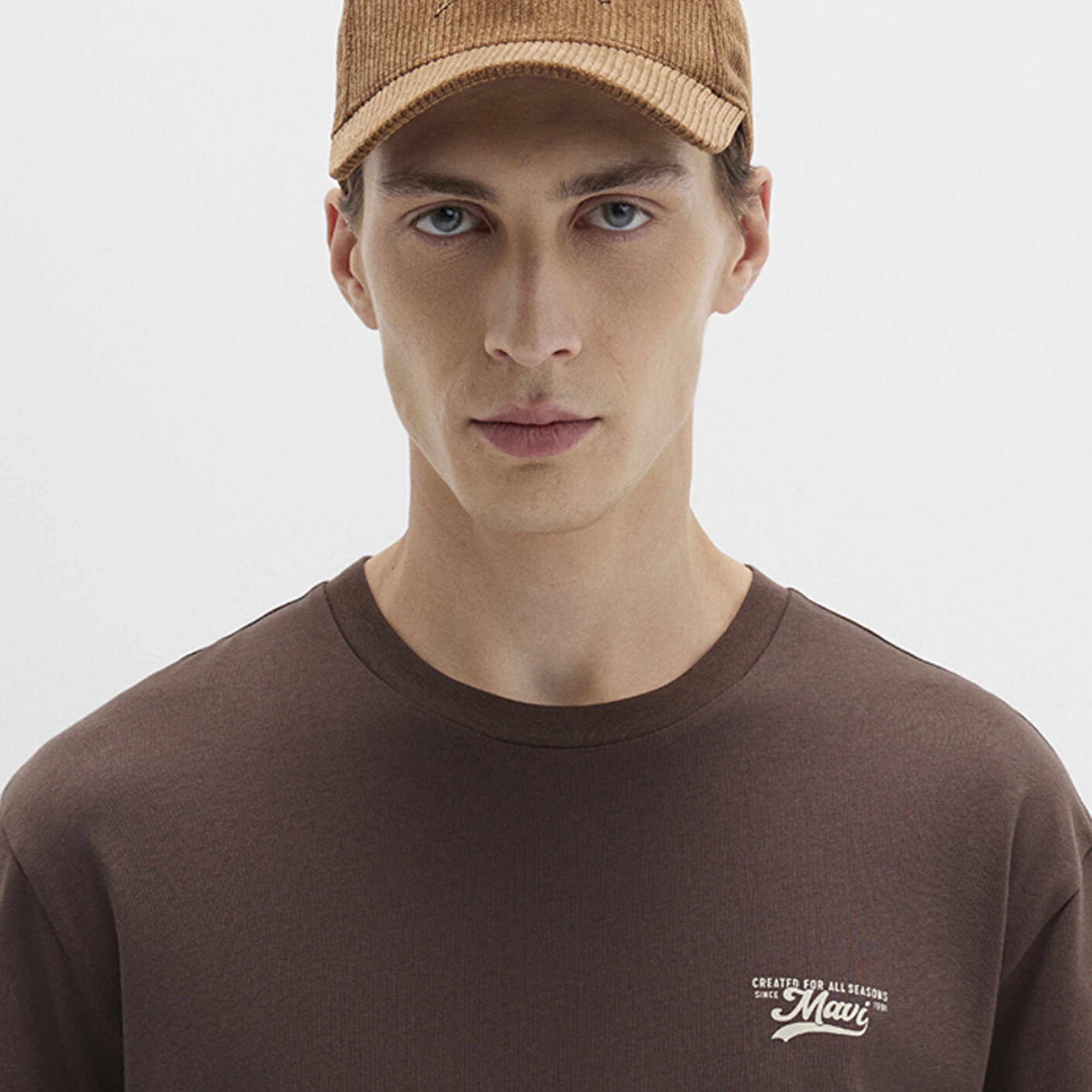 Mavi Mavi Baskılı Kahverengi Tişört Loose Fit / Bol Rahat Kesim 0612840-88067