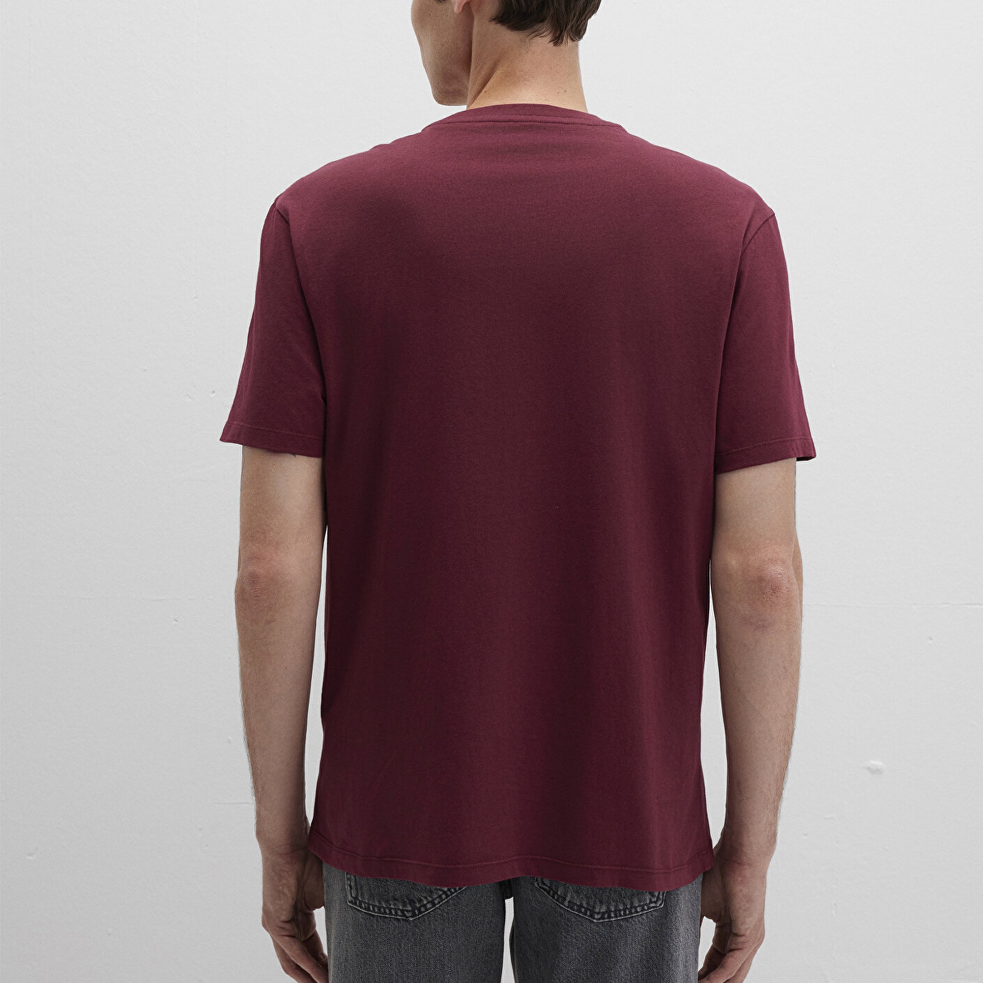 Mavi MJ Logo Baskılı Bordo Tişört Loose Fit / Bol Rahat Kesim 0612839-70394