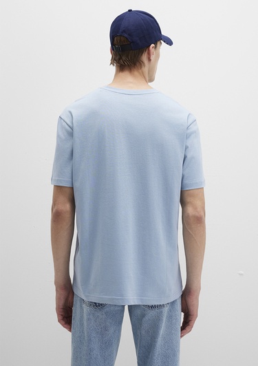  Mavi Mavi Baskılı Mavi Tişört Loose Fit / Bol Rahat Kesim 0612904-80796