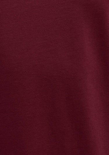  Mavi Etiket Detaylı Bordo Basic Tişört Loose Fit / Bol Rahat Kesim 0611824-70394