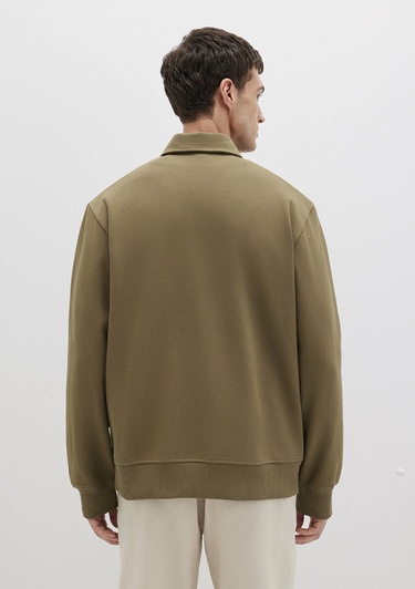  Mavi Polo Yaka Haki Sweatshirt 0S10458-71816