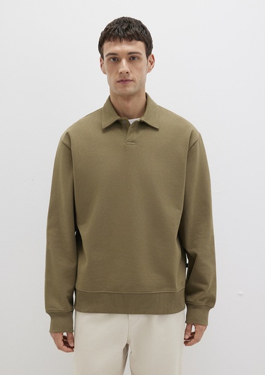  Mavi Polo Yaka Haki Sweatshirt 0S10458-71816