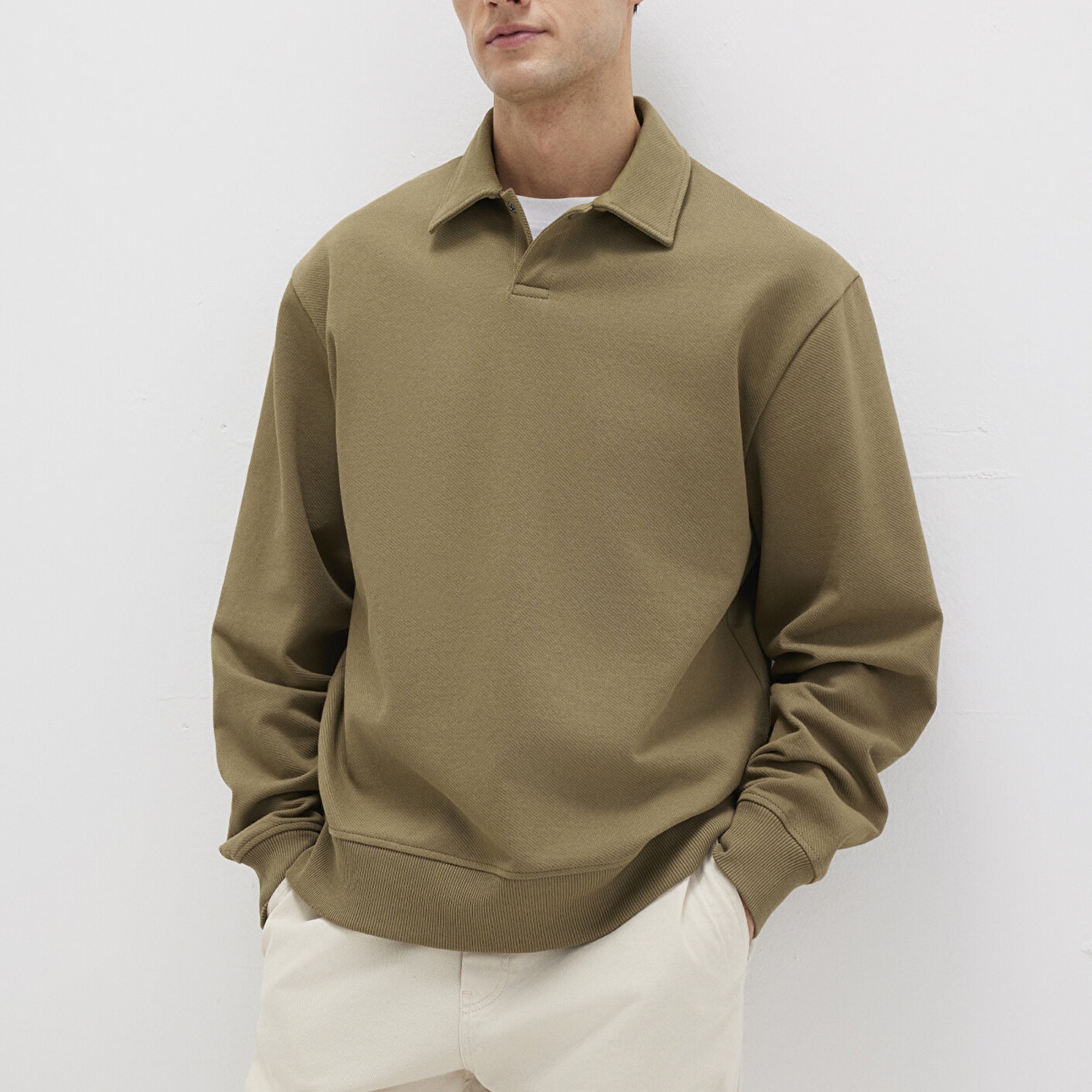 Mavi Polo Yaka Haki Sweatshirt 0S10458-71816