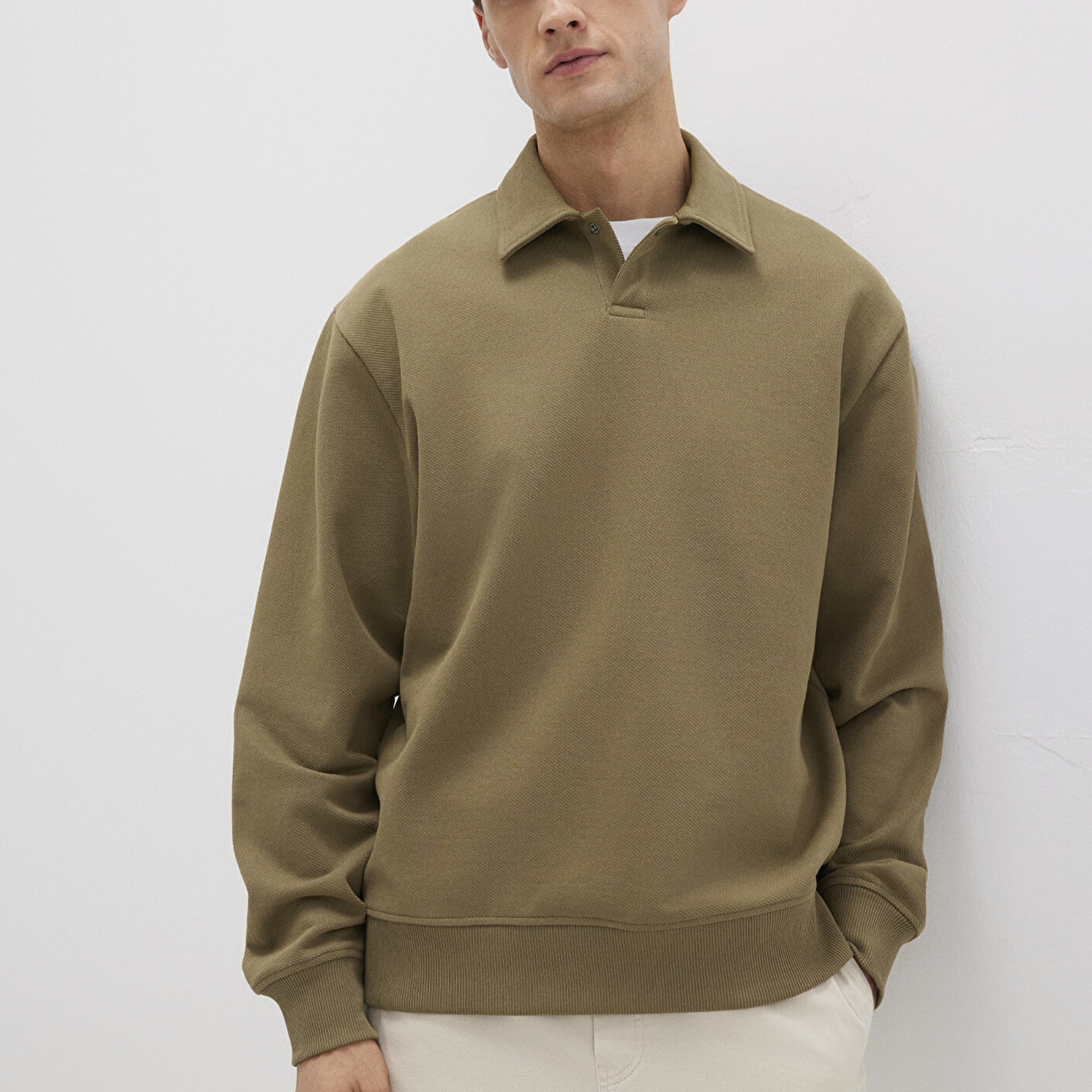 Mavi Polo Yaka Haki Sweatshirt 0S10458-71816