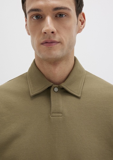  Mavi Polo Yaka Haki Sweatshirt 0S10458-71816