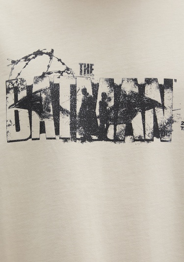  Mavi Batman Baskılı Bej Tişört Relaxed Fit / Rahat Kesim 0612919-70065