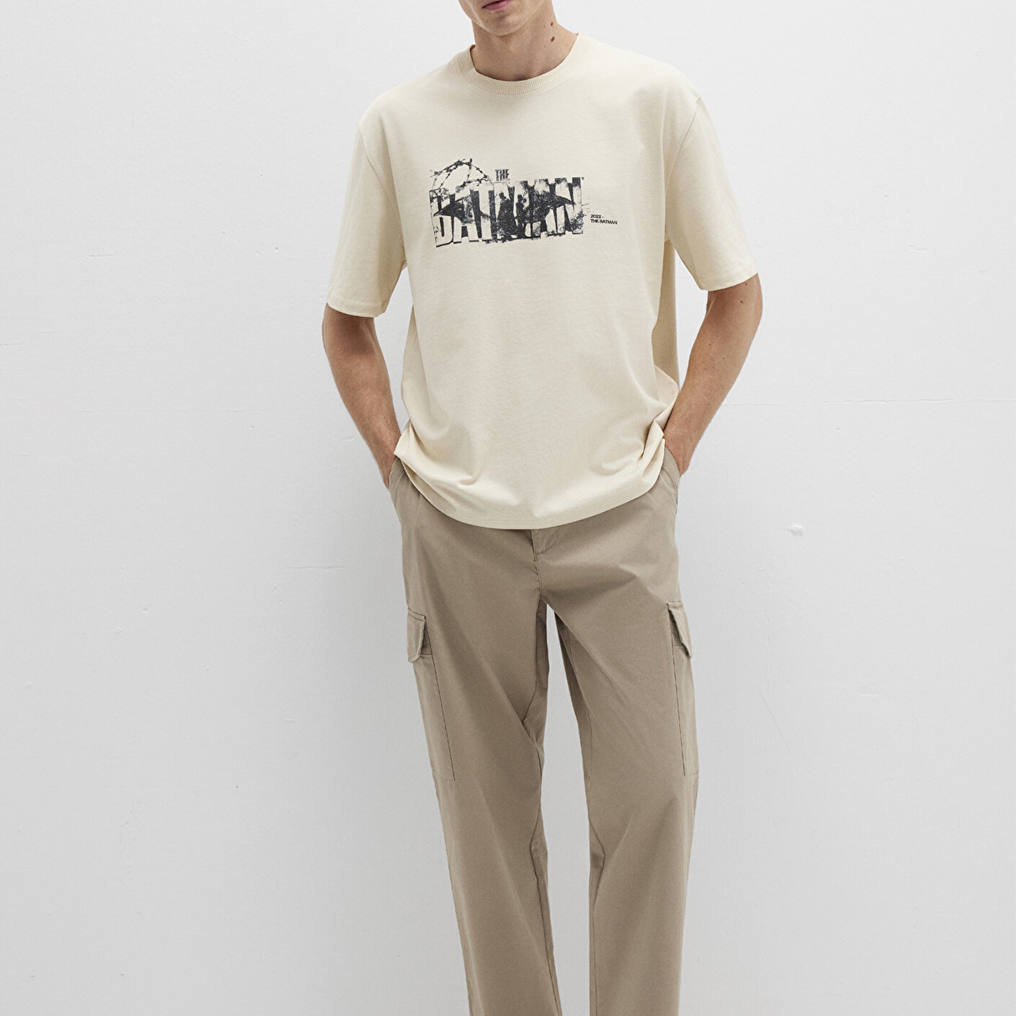 Mavi Batman Baskılı Bej Tişört Relaxed Fit / Rahat Kesim 0612919-70065