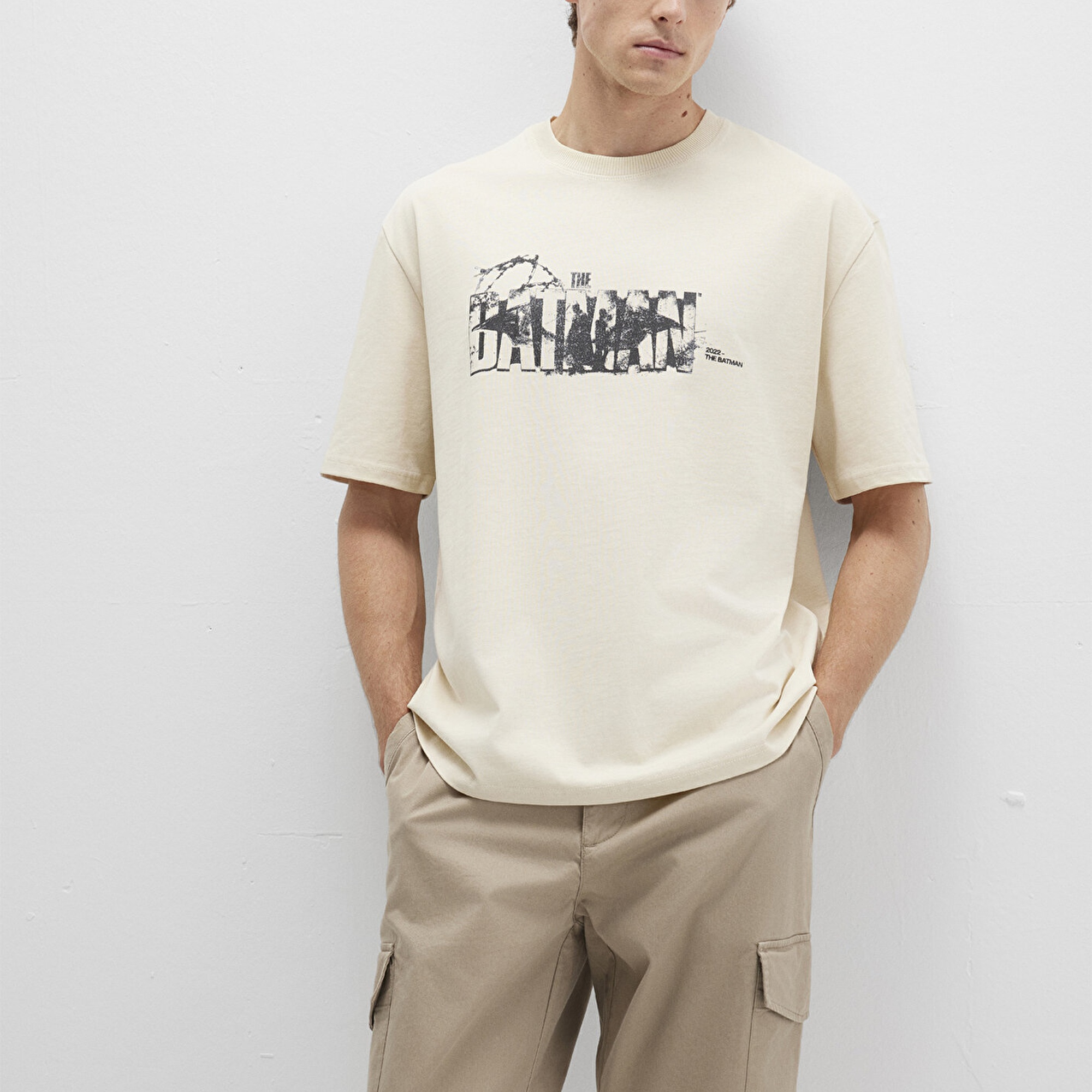 Mavi Batman Baskılı Bej Tişört Relaxed Fit / Rahat Kesim 0612919-70065