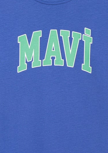  Mavi Mavi Logo Baskılı Mavi Tişört Regular Fit / Normal Kesim 6610030-70576