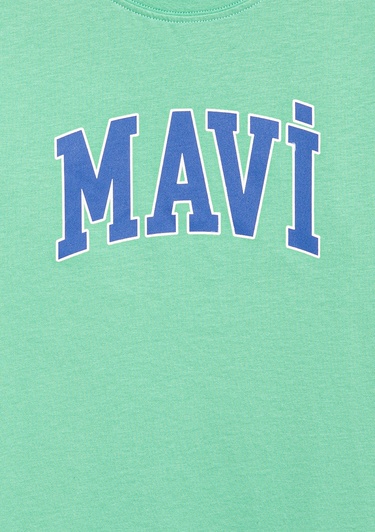  Mavi Mavi Logo Baskılı Yeşil Tişört Regular Fit / Normal Kesim 6610030-71789