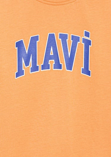  Mavi Mavi Logo Baskılı Turuncu Tişört Regular Fit / Normal Kesim 6610030-71421